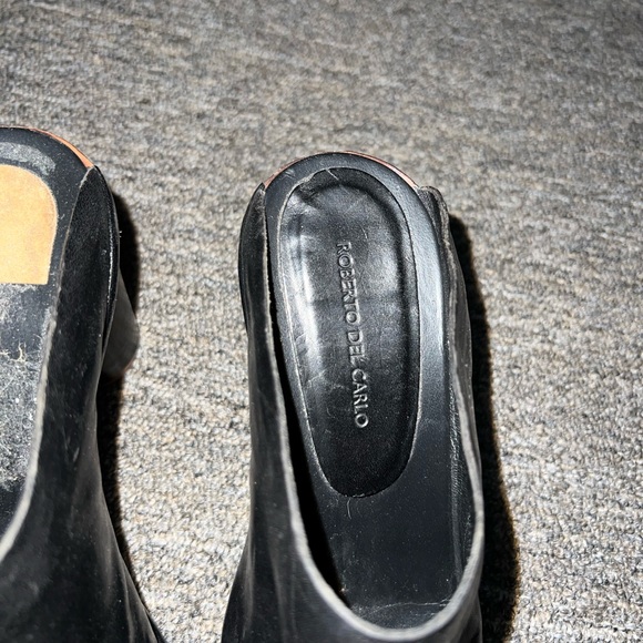 Roberto Del Carlo Black Leather Heeled Mules Size 38 EU $420 - Picture 7 of 7